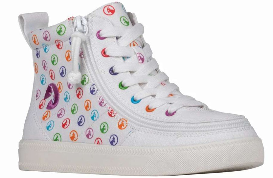 Styles For Kids * | Billy Footwear Rainbow Polka Billy Classic Lace High Tops