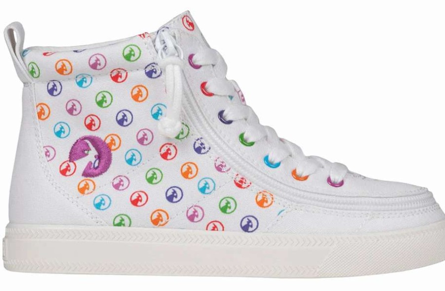 Styles For Kids * | Billy Footwear Rainbow Polka Billy Classic Lace High Tops