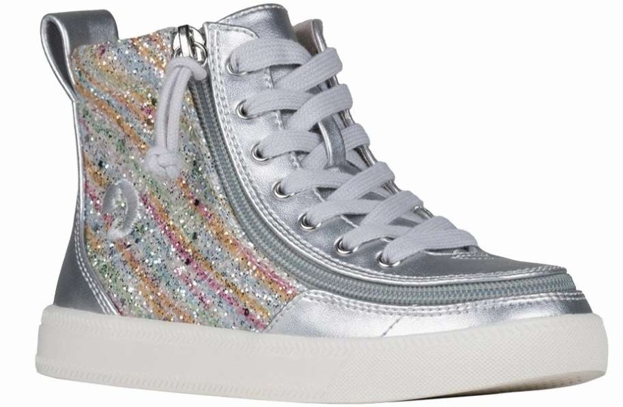 Styles For Kids * | Billy Footwear Silver Rainbow Billy Classic Lace High Tops