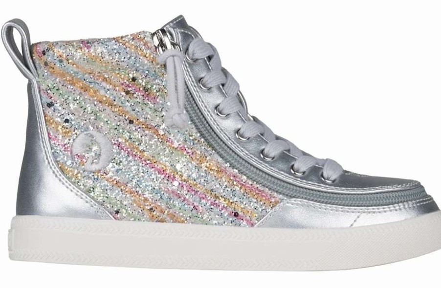 Styles For Kids * | Billy Footwear Silver Rainbow Billy Classic Lace High Tops