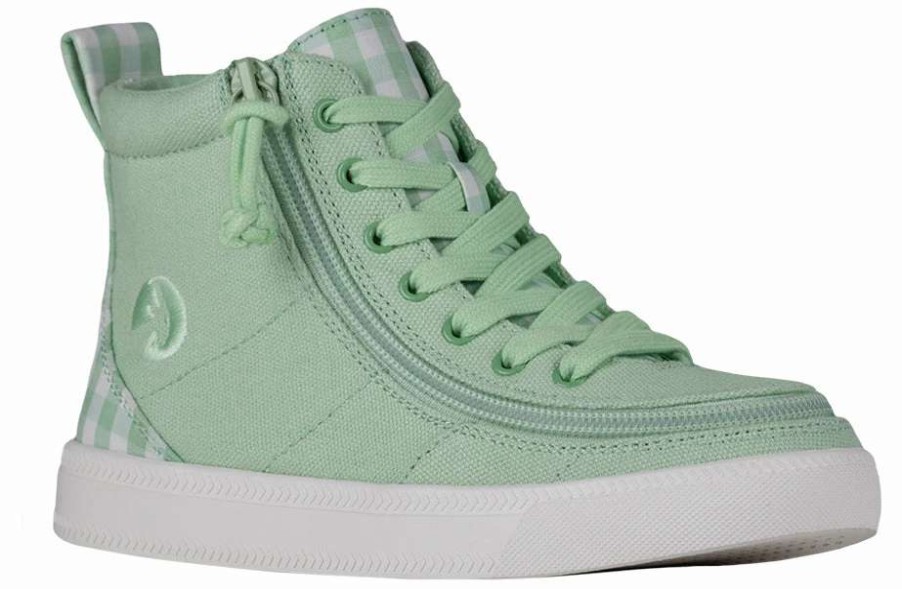 Styles For Kids * | Billy Footwear Final Sale Green Gingham Billy Classic Lace High Tops