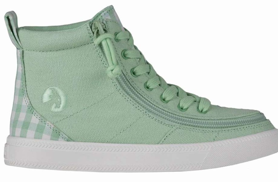 Styles For Kids * | Billy Footwear Final Sale Green Gingham Billy Classic Lace High Tops