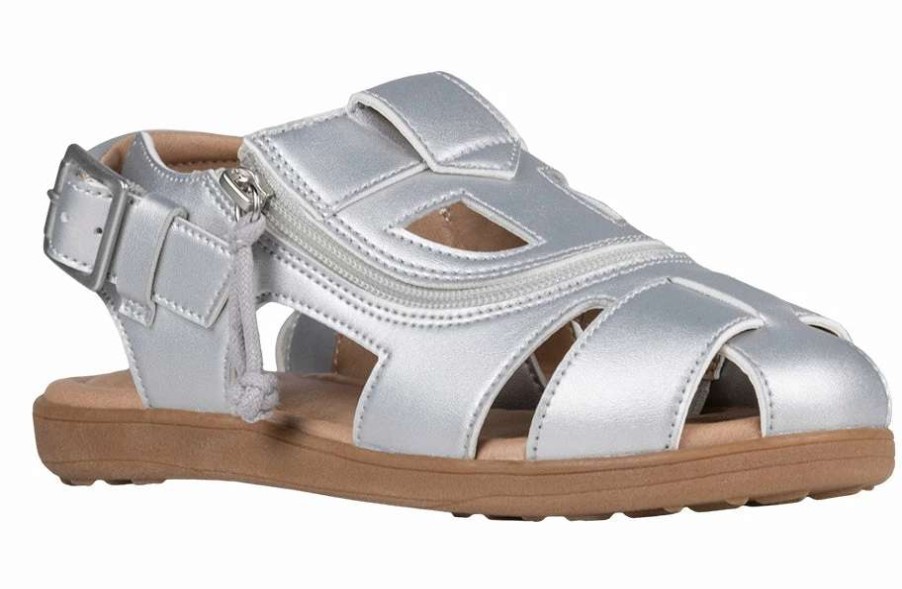 Styles For Kids * | Billy Footwear Final Sale Silver Billy Sandals