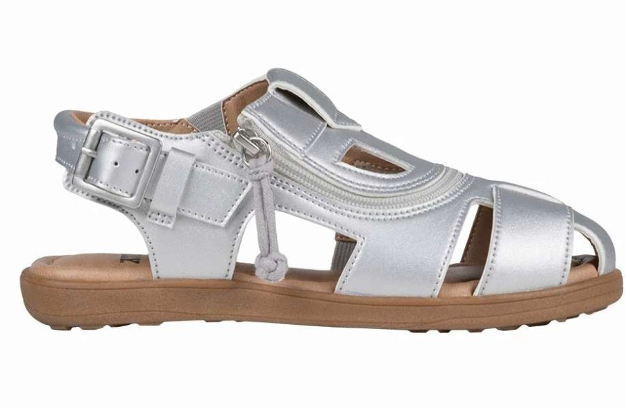 Styles For Kids * | Billy Footwear Final Sale Silver Billy Sandals