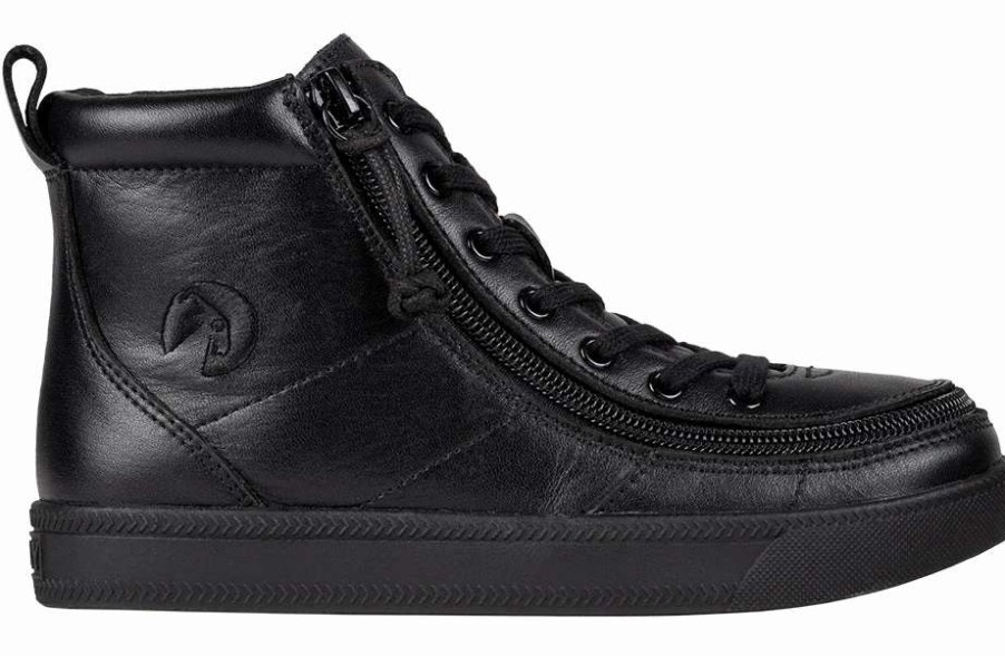 Styles For Kids * | Billy Footwear Black To The Floor Leather Billy Classic Lace Highs