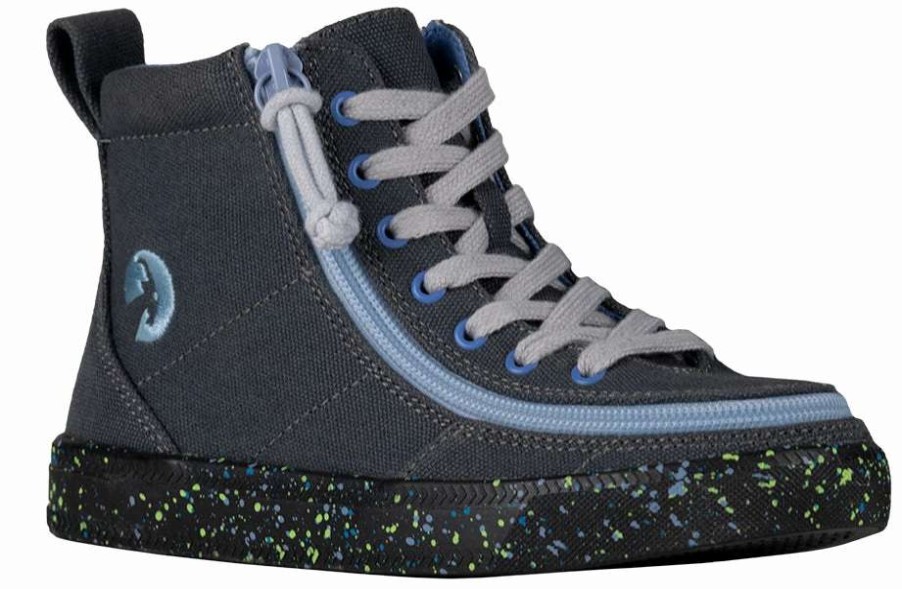 Styles For Kids * | Billy Footwear Final Sale Charcoal/Blue Speckle Billy Classic Lace High Tops