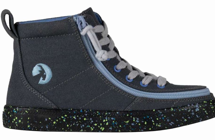 Styles For Kids * | Billy Footwear Final Sale Charcoal/Blue Speckle Billy Classic Lace High Tops