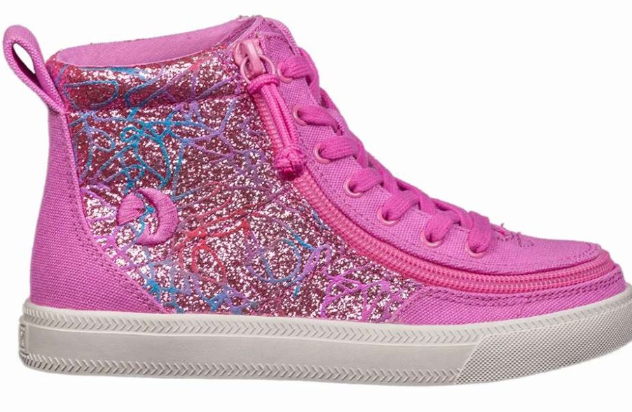 Styles For Kids * | Billy Footwear Pink Printed Canvas Billy Classic Lace Highs