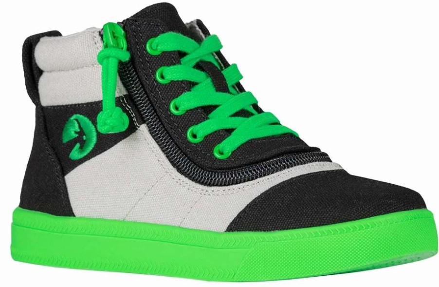 Styles For Kids * | Billy Footwear Final Sale Black/Green Billy Street Short Wrap High Tops