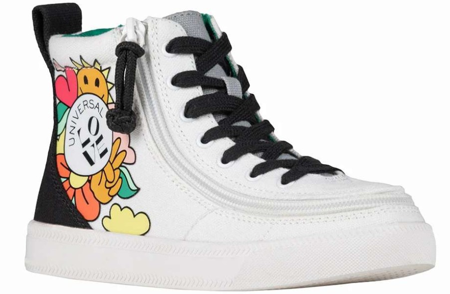 Styles For Kids * | Billy Footwear Uni Love White Multi Billy Classic Lace High Tops