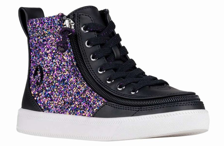 Styles For Kids * | Billy Footwear Black Fuchsia Glitz Billy Classic Lace High Tops