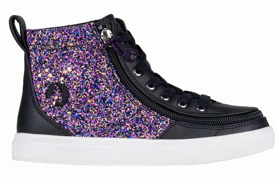 Styles For Kids * | Billy Footwear Black Fuchsia Glitz Billy Classic Lace High Tops