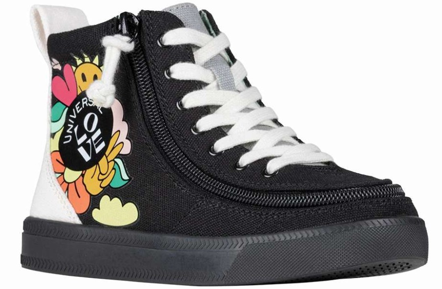 Styles For Kids * | Billy Footwear Uni Love Black Multi Billy Classic Lace High Tops