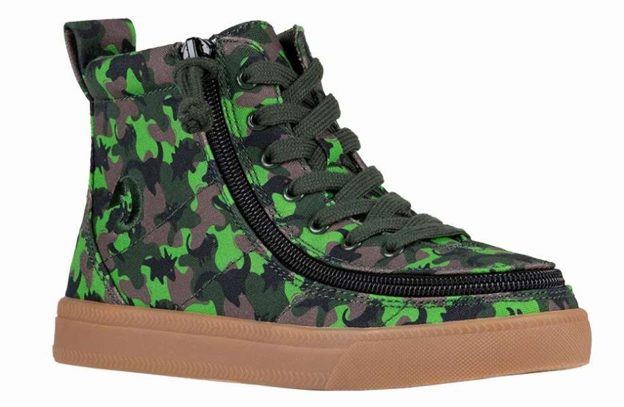 Styles For Kids * | Billy Footwear Final Sale Green Dino Billy Classic Lace High Tops