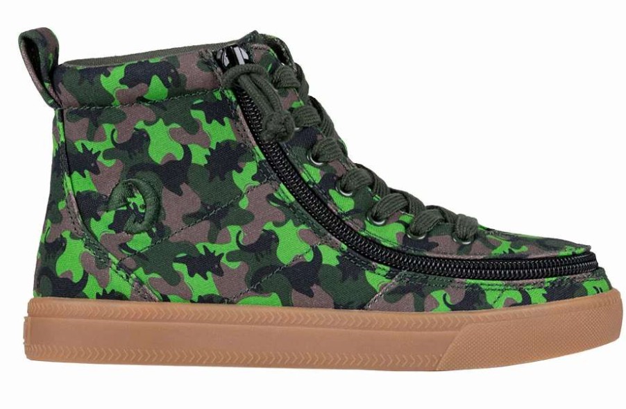 Styles For Kids * | Billy Footwear Final Sale Green Dino Billy Classic Lace High Tops