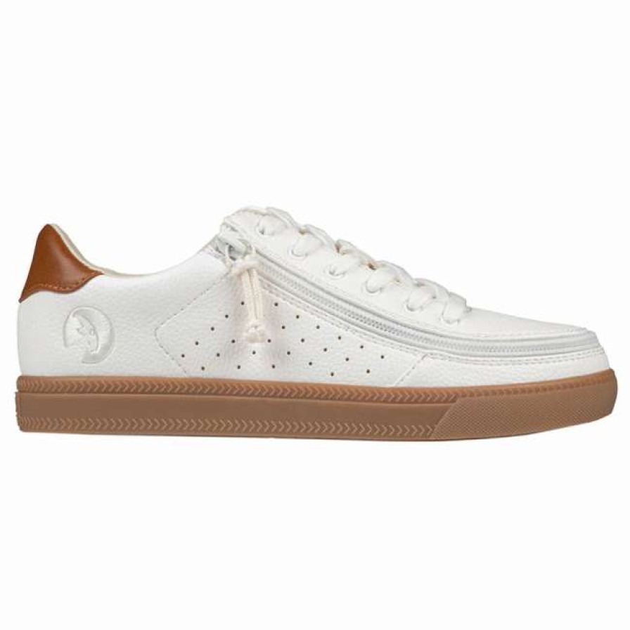 Styles For Women * | Billy Footwear Final Sale Women'S White (Brown Mustache) Billy Low Sneakers