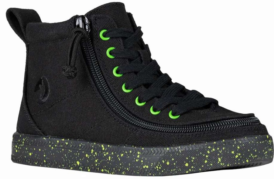 Styles For Kids * | Billy Footwear Final Sale Black/Green Speckle Billy Classic Lace High Tops