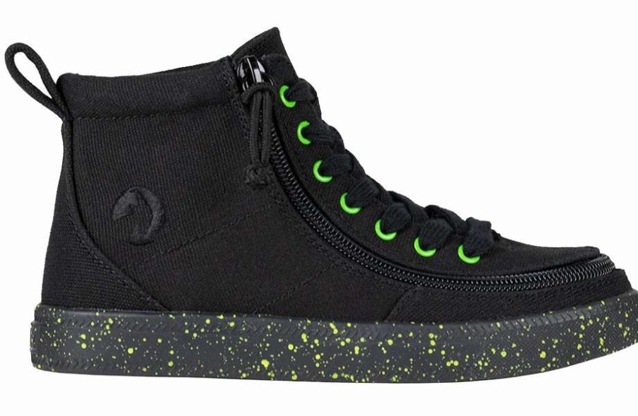 Styles For Kids * | Billy Footwear Final Sale Black/Green Speckle Billy Classic Lace High Tops